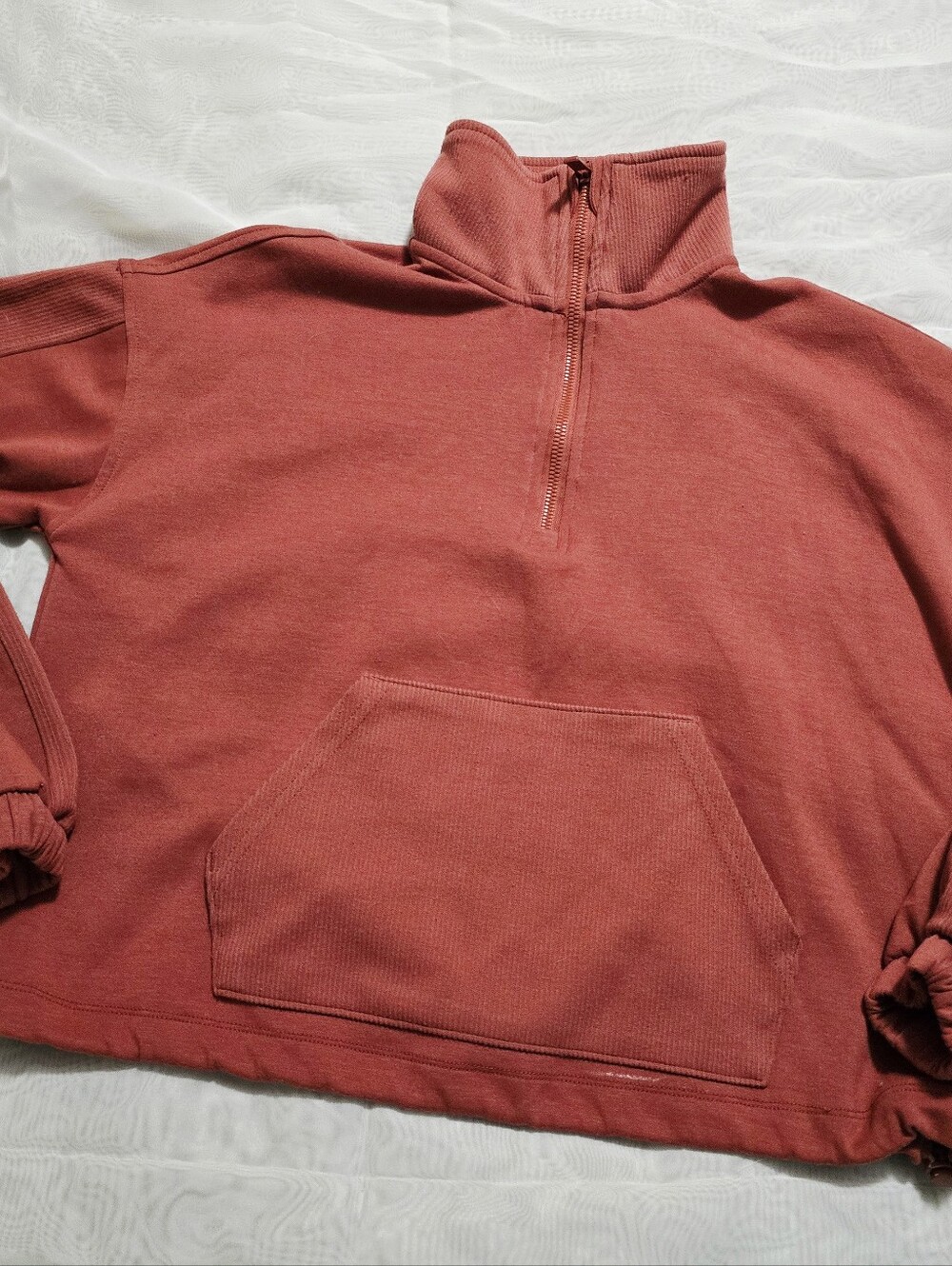 Yogalicious Rust Red Scuba Carolina Halfzip Sweater Pullover
